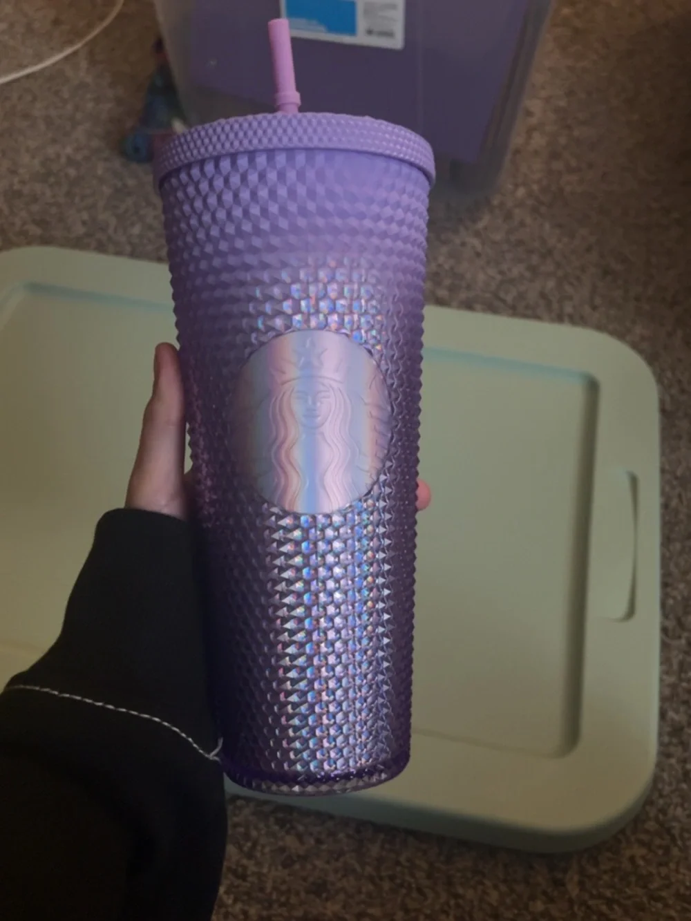 Starbucks Lavender Iridescent Studded Cold Cup with Matching Straw - Picture 1 of 3